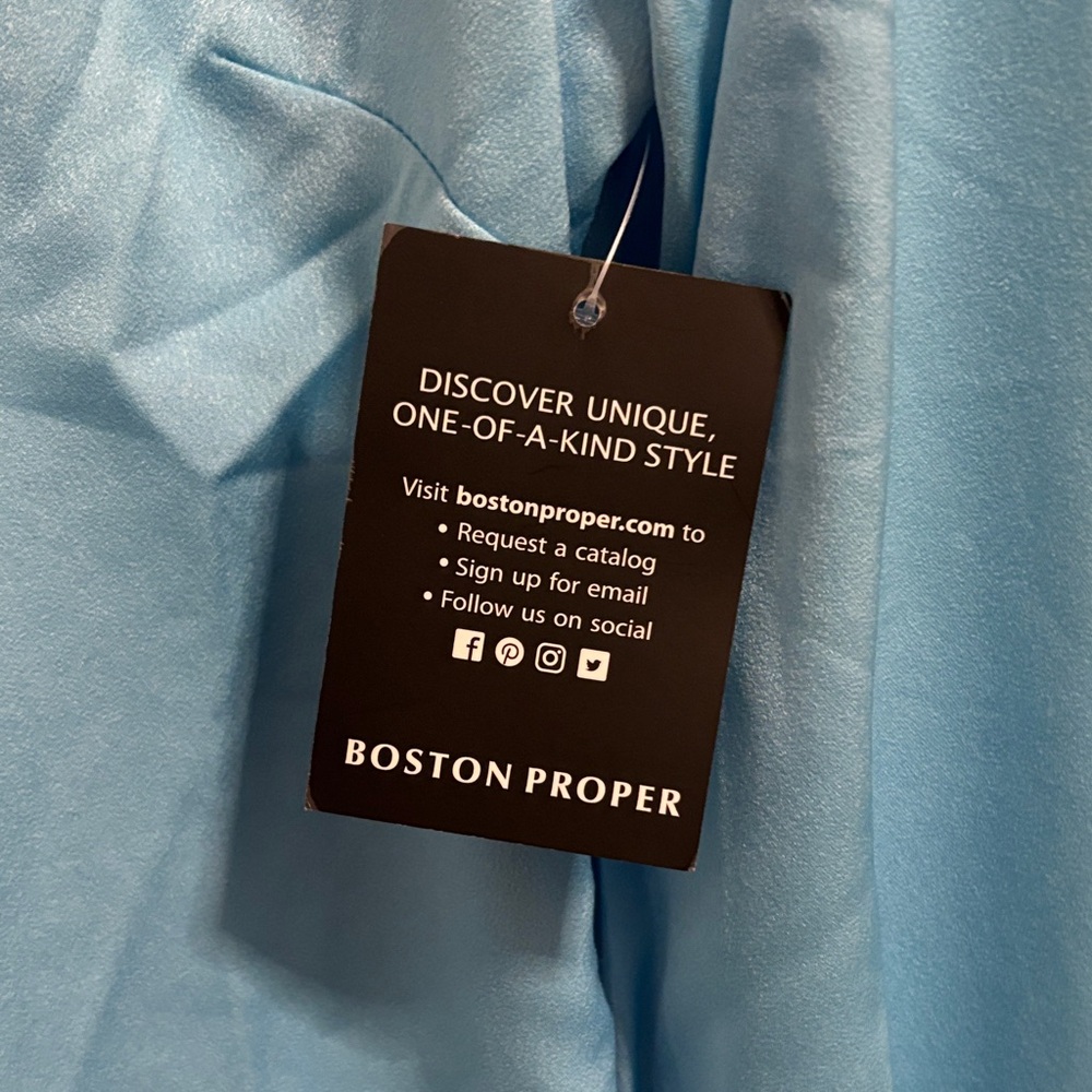 Boston Proper Light Blue Dress w48 - Picture 3 of 7